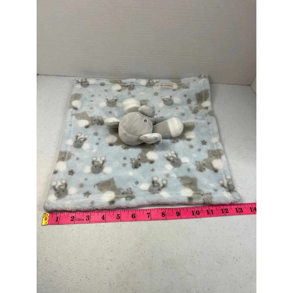 Blankets & Beyond Blue Elephant Star Plush Security Blanket Lovey Baby Toy 3280